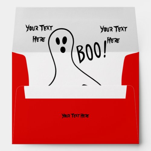 funny ghost shouting boo halloween graphics design envelope