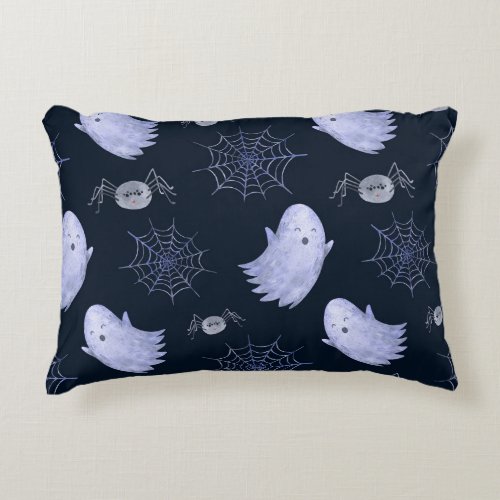 Funny Ghost Spider Halloween Pattern Accent Pillow