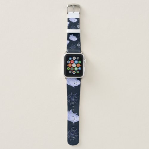Funny Ghost Spider Halloween Pattern Apple Watch Band