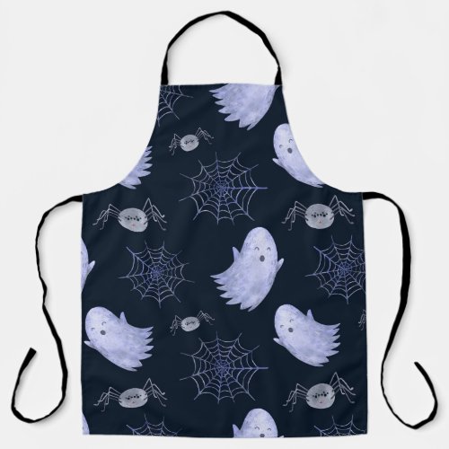 Funny Ghost Spider Halloween Pattern Apron