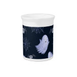 Funny Ghost Spider Halloween Pattern. Beverage Pitcher