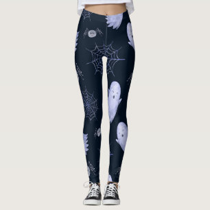 Funny Ghost Spider Halloween Pattern. Leggings