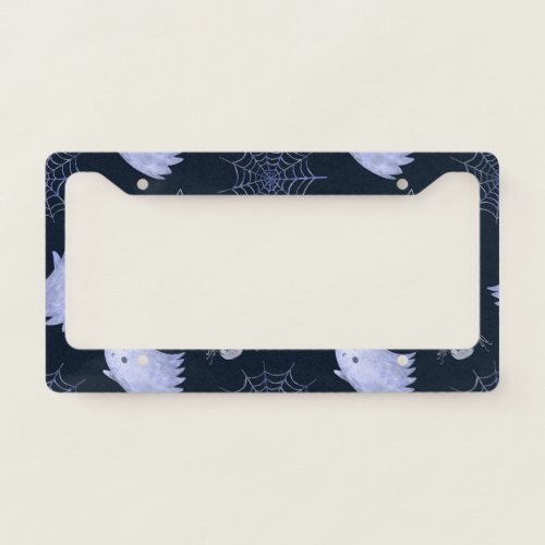 Funny Ghost Spider Halloween Pattern License Plate Frame