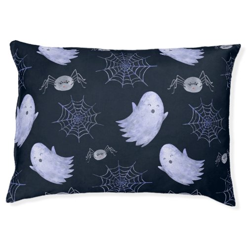Funny Ghost Spider Halloween Pattern Pet Bed