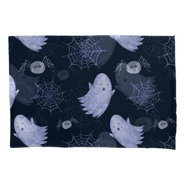 Funny Ghost Spider Halloween Pattern. Pillow Case (Front)
