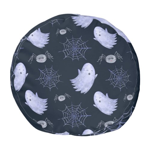 Funny Ghost Spider Halloween Pattern Pouf