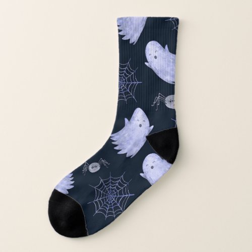 Funny Ghost Spider Halloween Pattern Socks