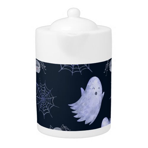 Funny Ghost Spider Halloween Pattern Teapot