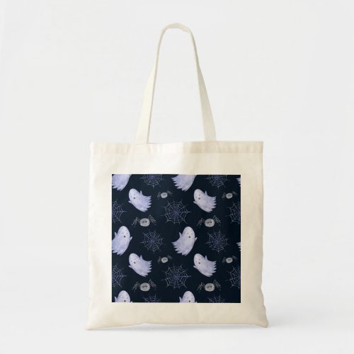 Funny Ghost Spider Halloween Pattern Tote Bag