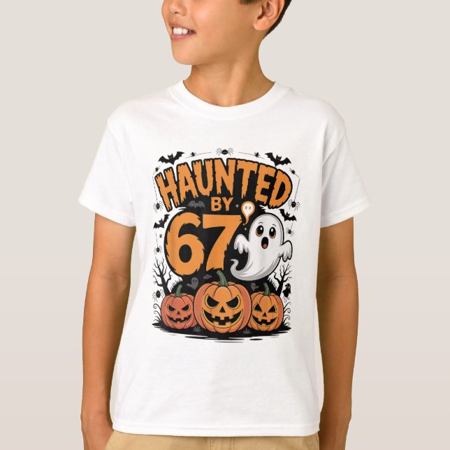 Funny Ghost T Pumpkin Halloween - Haunted  T-Shirt (Front)