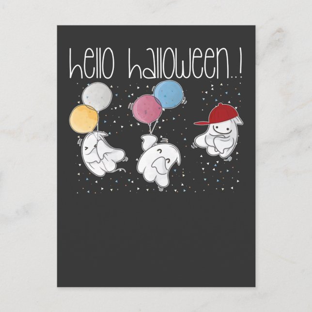 Funny Ghost Tees, Halloween Shirts, Halloween Gift Holiday Postcard (Front)