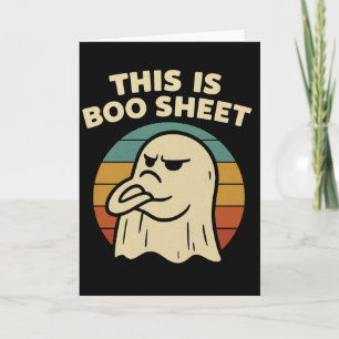 Funny Ghost "This Is Boo Sheet" Retro Halloween Card
