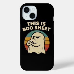 Funny Ghost "This Is Boo Sheet" Retro Halloween iPhone 15 Case