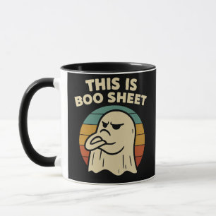 Funny Ghost "This Is Boo Sheet" Retro Halloween Mug