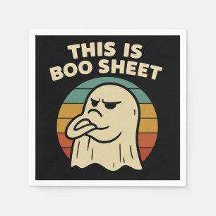 Funny Ghost "This Is Boo Sheet" Retro Halloween Napkins