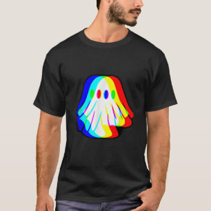 Funny Ghost Trippy Vaporwave Halloween Techno Rave T-Shirt