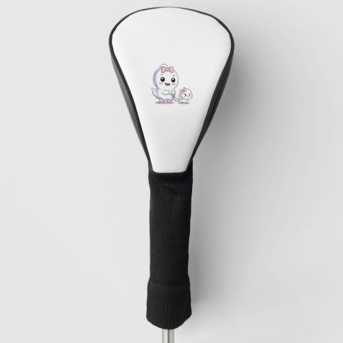 Funny Ghost Walking Dog Cute Spooky Season Hallowe Golf Head Cover