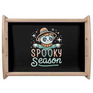 funny ghost with hats, spooky season serving tray