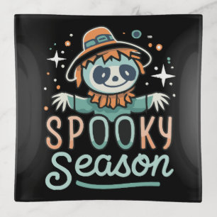 funny ghost with hats, spooky season trinket tray