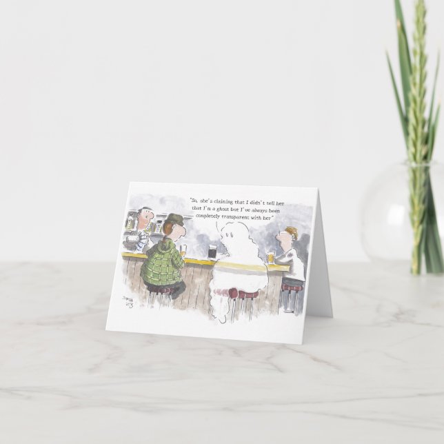 Funny Ghostly Greetings Card (Front)