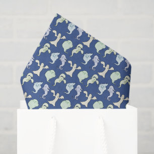 Funny Ghosts Halloween Haunting Pixel Art Pattern Tissue Paper