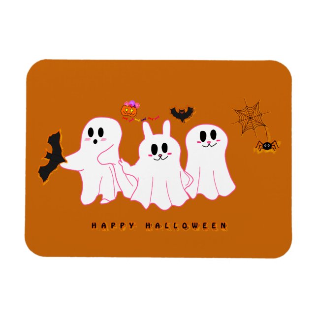 Funny Ghosts Posing For A Picture | Photo Magnet (Horizontal)