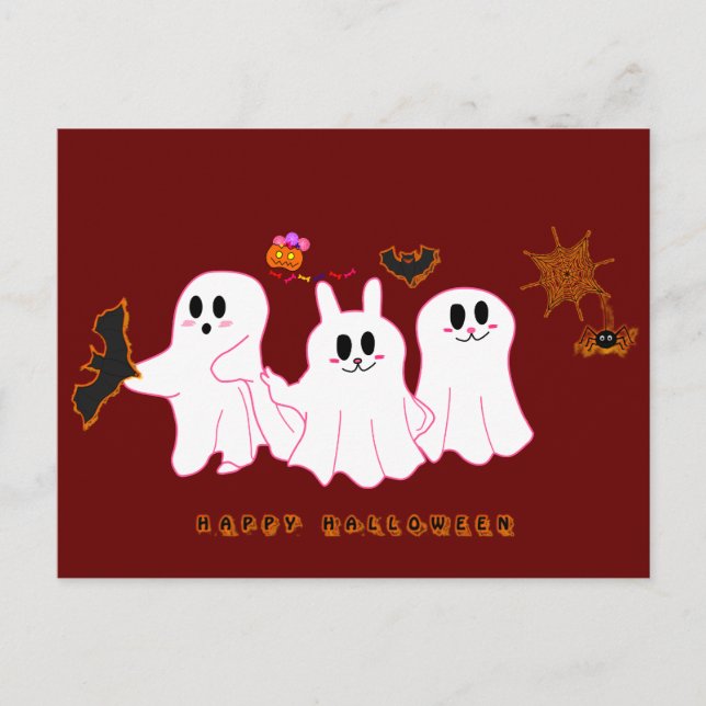 Funny Ghosts Posing For A Picture Postcard (Front)