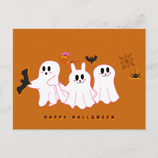 Funny Ghosts Posing For A Picture Postcard (Front)