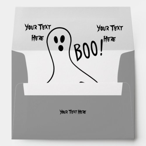 funny ghosts shouting boo halloween design envelope