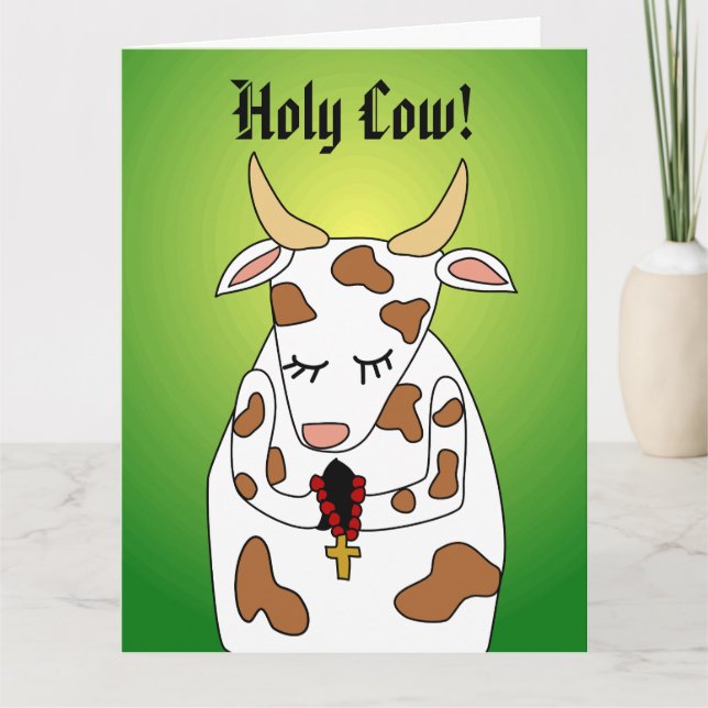 Funny Giant Birthday Card Template Holy Cow Ur Old (Front)