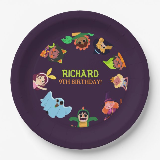 Funny Giant Long Yellow Banana Wearing Summer Sung Paper Plates (Front)