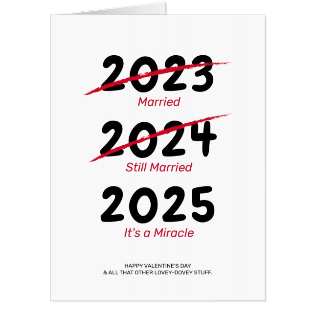 Funny Giant Married Valentine's Day Card (Front)