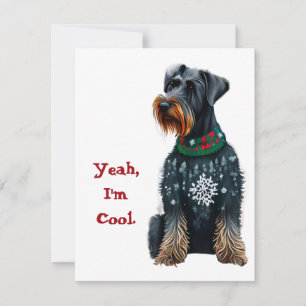 Funny Giant Schnauzer in Christmas Sweater Holiday Card