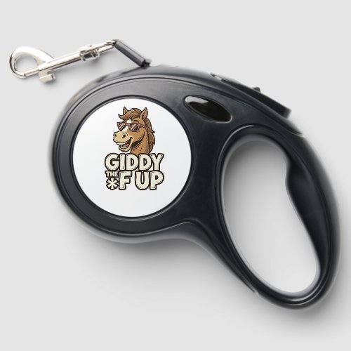 Funny Giddy The F Up Vintage Horse Shirt Design Retractable Pet Leash