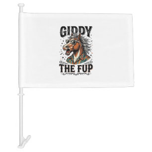 Funny Giddy The Fup Horse Vintage Engraving Shirt_ Car Flag