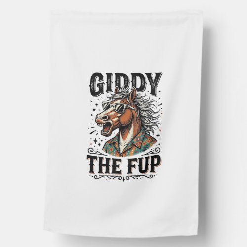 Funny Giddy The Fup Horse Vintage Engraving Shirt_ House Flag