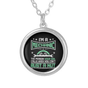 Funny Gift 4 Mechanics Adult Humour Gift Silver Plated Necklace