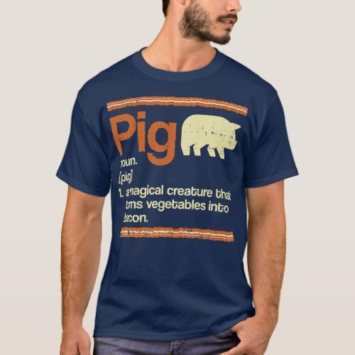 Funny Gift Bacon and Pig Definition Premium  T_Shirt