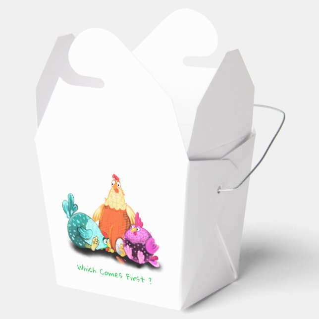 Funny Gift Bag with Chickens Waiting Egg To Hatch Favor Boxes (Opened)