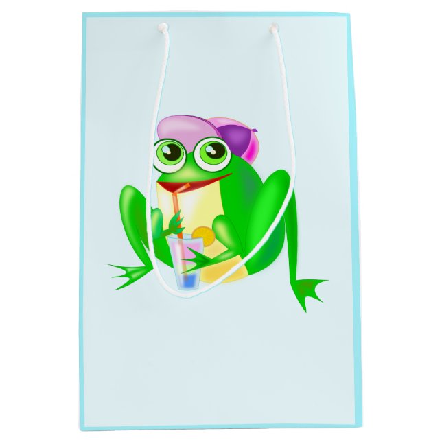 Funny Gift Bag with Happy Party Frog (Front)