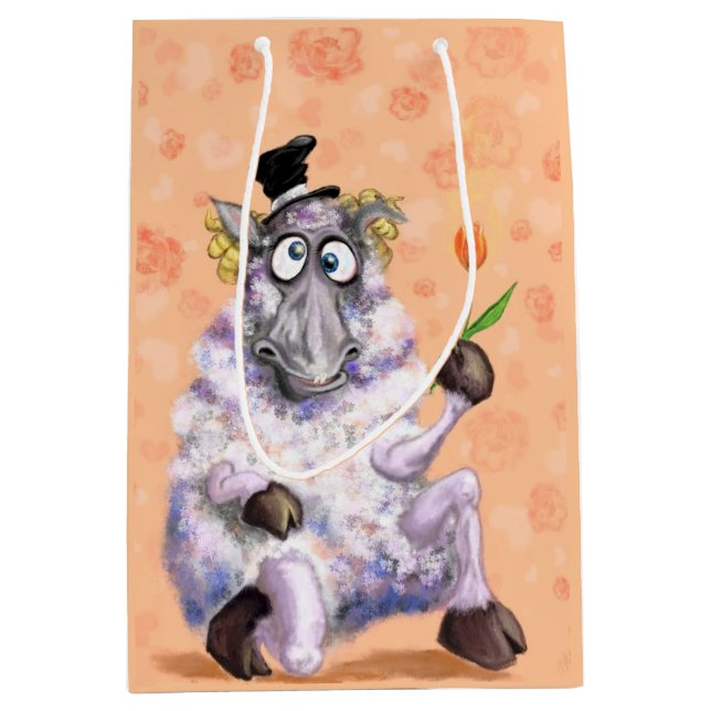 Funny Gift Bag with In Love Ram - Romantic (Front)