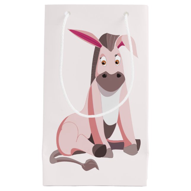 Funny Gift Bag with Pink Donkey - Customizable (Front)