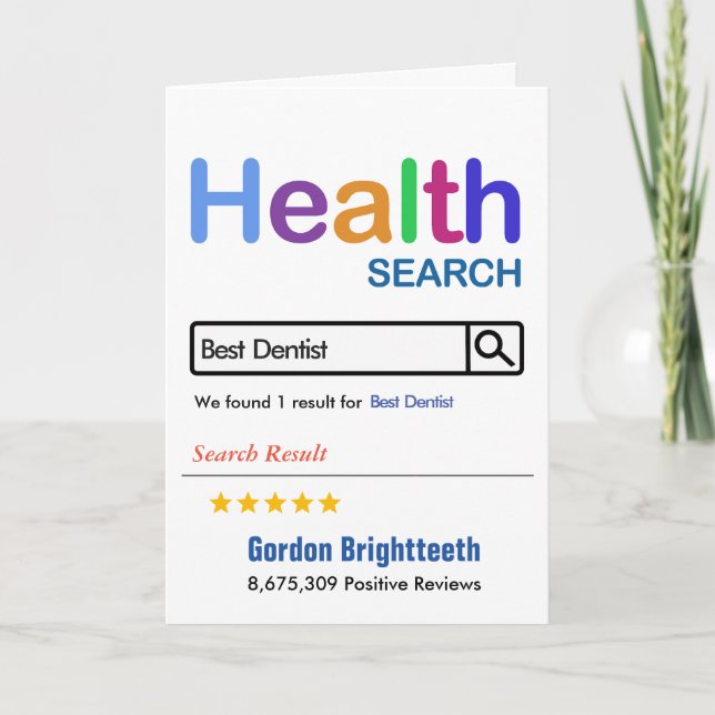 Funny Gift Best Dentist Thank You Card (Front)