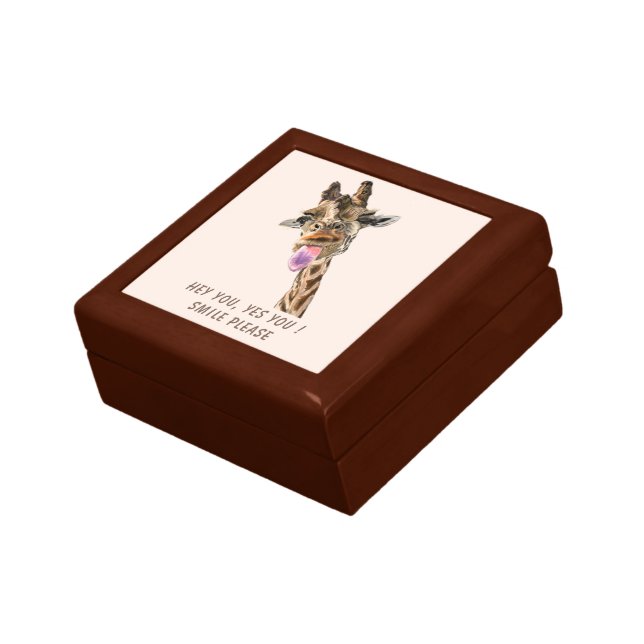 Funny Gift Box with Playful Giraffe - Smile (Side)
