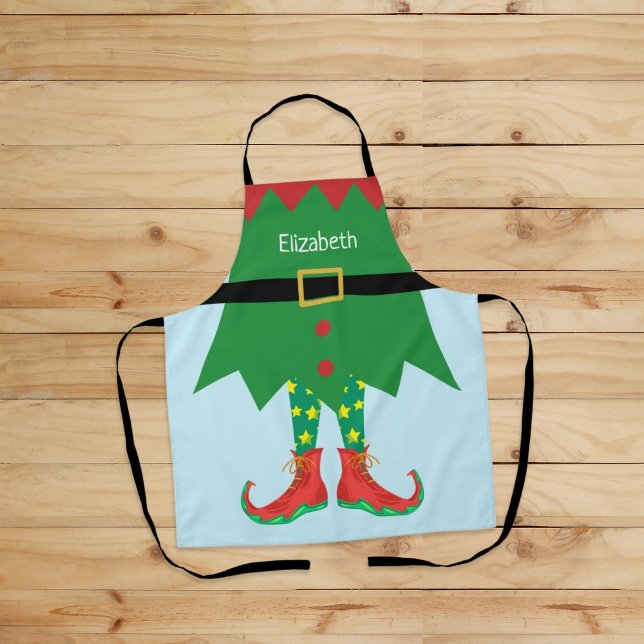 Funny Gift Christmas Elf Santa's Helper Holiday Apron (Creator Uploaded)