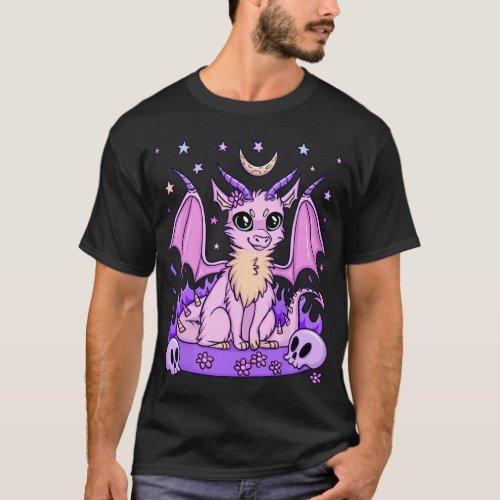 Funny Gift Cute Creepy Kawaii Dragon Pastel Goth C T_Shirt