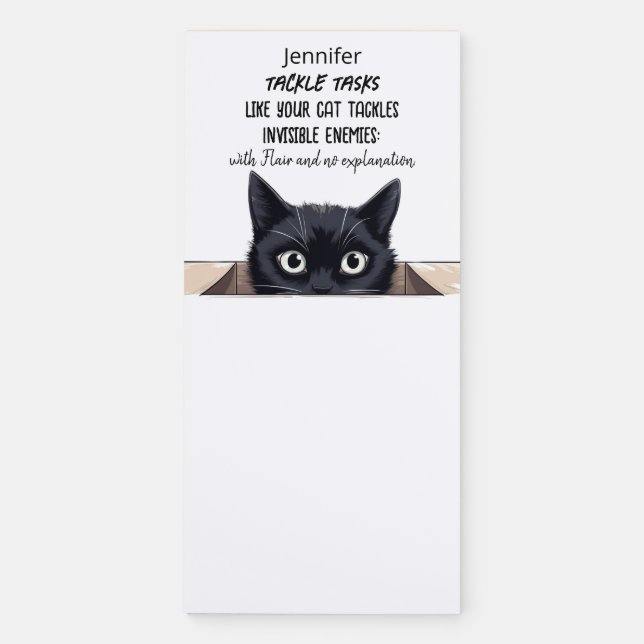 Funny Gift for Cat Lovers Magnetic Notepad (Front)