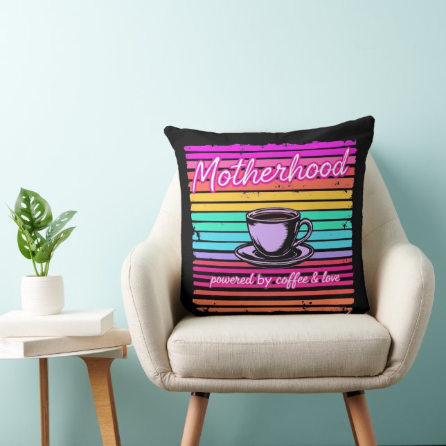 Funny Gift For Coffee Moms | Unique Mother's Day Throw Pillow (Chair)