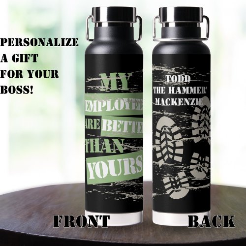Funny Gift for Construction Boss Water Bottle