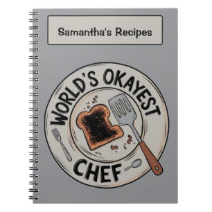 Funny Gift for Cooks: World's Okayest Chef Design Notebook